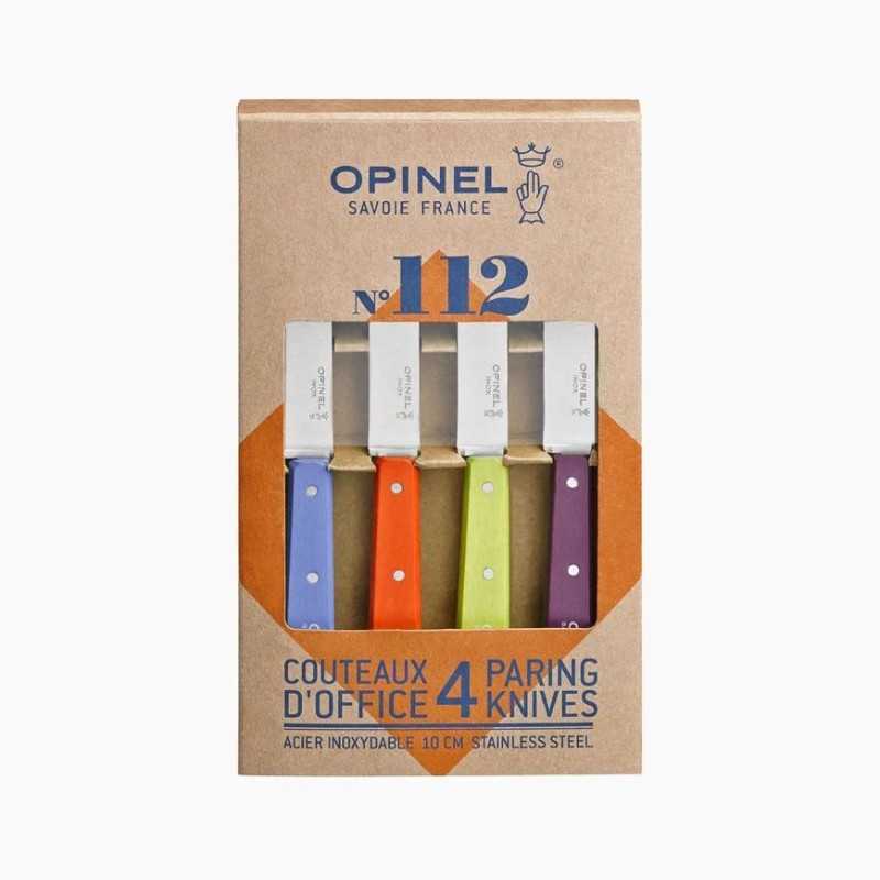 COLTELLI OPINEL CUCINA 112 4 PZ MANICO LEGNO COLORATO