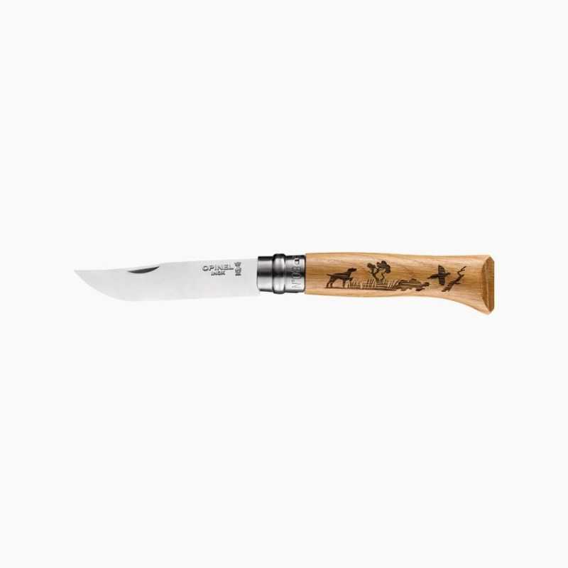 COLTELLI OPINEL VIROBLOC PIROGRAFATI CANE 8VRI 