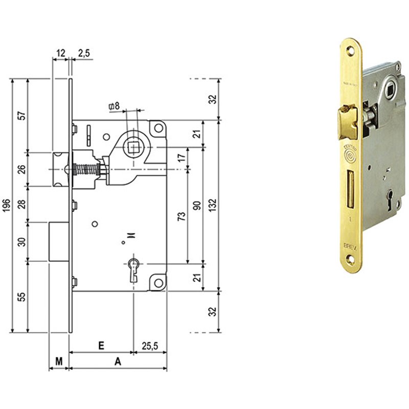 SERRATURE AGB CENTRO PATENT FRONTALE 22 ART.1001