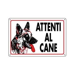 CARTELLI ATTENTI AL CANE ALLUMINIO 18X12