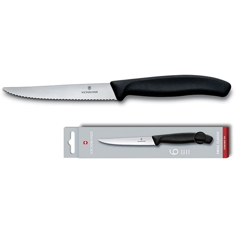 COLTELLI VICTORINOX BISTECCA L.ONDULATA PZ.6 NERO COLTELLI VICTORINOX BISTECCA L.ONDULATA PZ.6 NERO