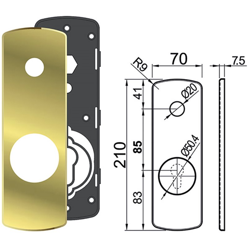 PLACCHE DISEC KI3465P X TESIO MANIGL. + PROT.CIL.