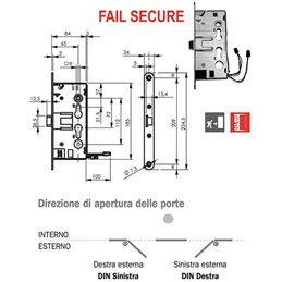 SERRATURE ELETTRONICHE ANTIP. ISEO 214 FAIL SECURE