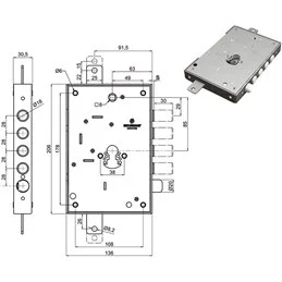 SERRATURE SECUREMME PORTE BLINDATE 2651SCR0328CT2
