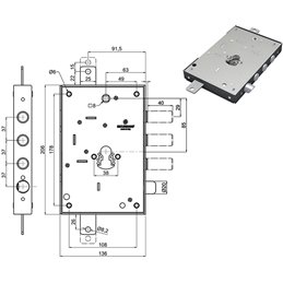 SERRATURE SECUREMME PORTE BLINDATE 2651SCR0337CT2