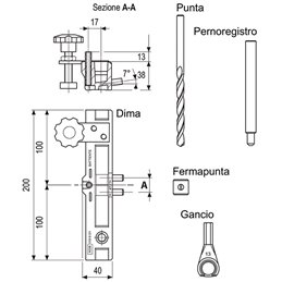 DIME PER CERNIERE AGB ANUBA KIT C/ACCESSORI