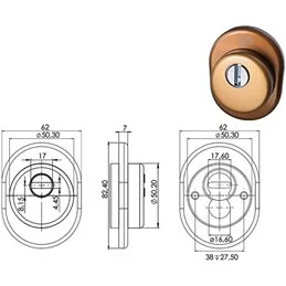PROTEZIONE MOIA KITAT/H25BR I.38 BRONZO