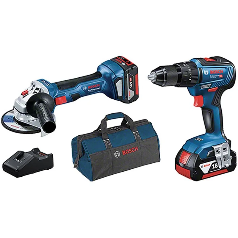 KIT BOSCH BATTERIA GSB 18V-55 +GWS 18V-7