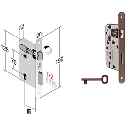 SERRATURE BONAITI PATENT PICCOLA ART.42 BR BT 60