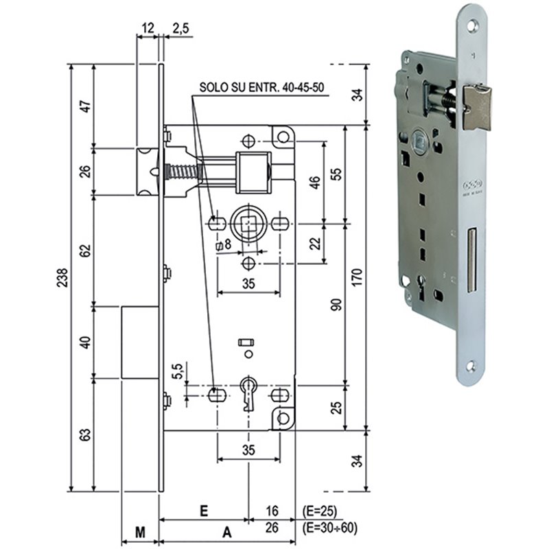 SERRATURE AGB PATENT GRANDE B.TONDO ART.591 MM 40/45/50 SERRATURE AGB PATENT GRANDE B.TONDO ART.591 MM 40/45/50