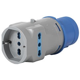 ADATTATORI CEE VB SPINA BLU 2 PRESE BIPASSO 1 SCHUKO