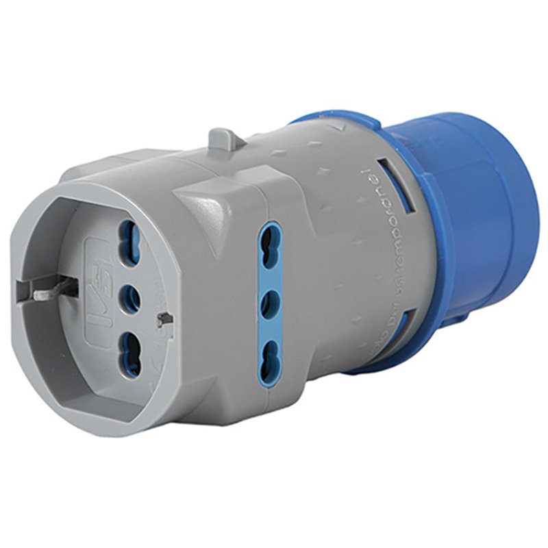 ADATTATORI CEE VB SPINA BLU 2 PRESE BIPASSO 1 SCHUKO ADATTATORI CEE VB SPINA BLU 2 PRESE BIPASSO 1 SCHUKO
