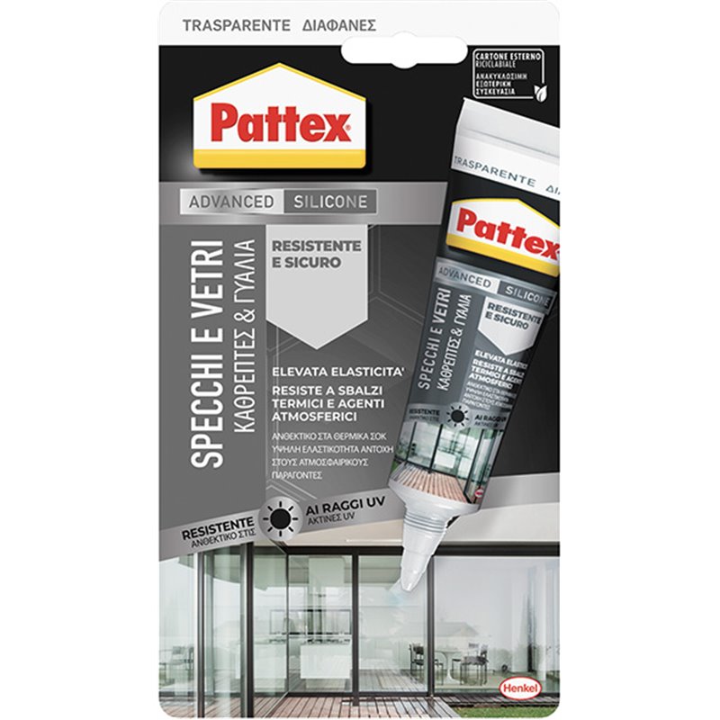 SILICONE NEUTRO PATTEX SPECCHI E VETRI ML.50 SILICONE NEUTRO PATTEX SPECCHI E VETRI ML.50