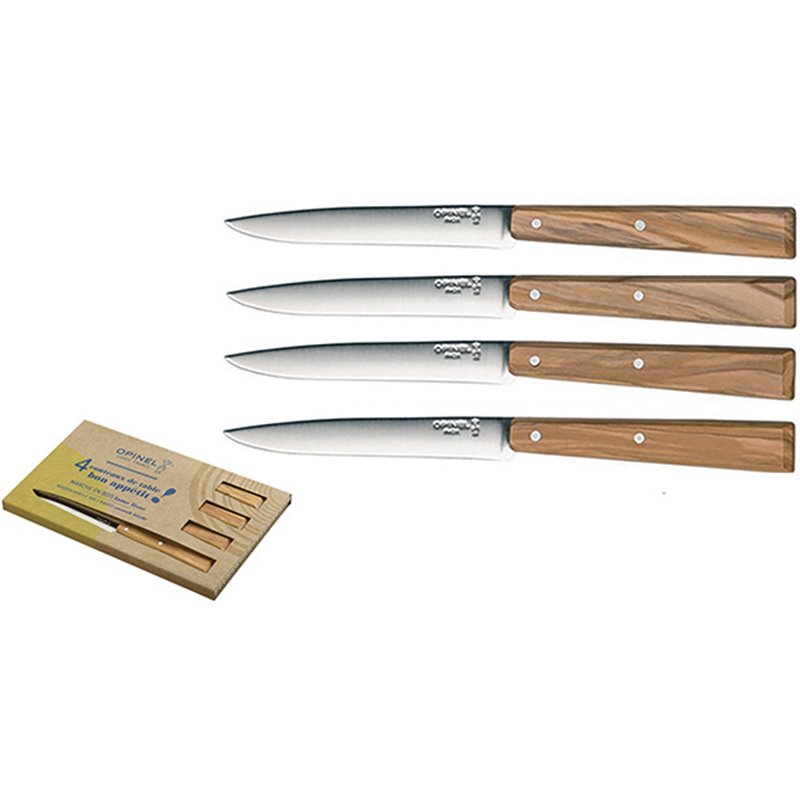 COLTELLI OPINEL 125 TAVOLA 4PZ MANICO LEGNO ULIVO COLTELLI OPINEL 125 TAVOLA 4PZ MANICO LEGNO ULIVO